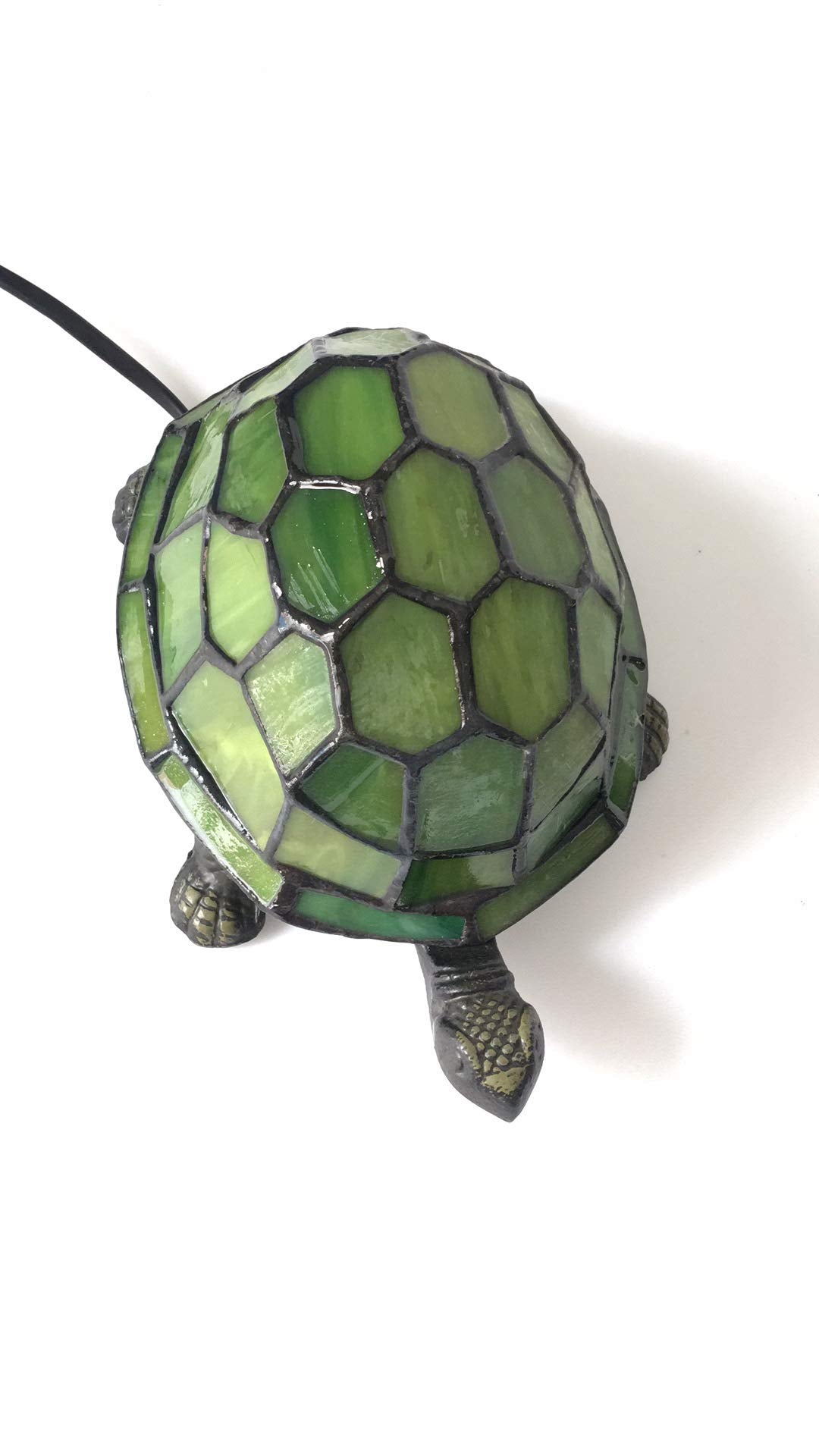HUIMEIJU Tiffany Tortoise Night Light HMJ8049 Stained Glass Green Turtle Table lamp