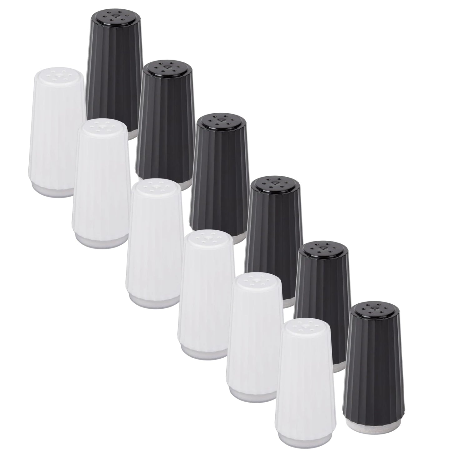 Parkway Essentials 12-Pack Pre-Filled Disposable Salt & Pepper Shakers, Plastic Shakers for Parties, Picnics, And Restaurants, Includes 4 oz Salt and 1.5 oz Pepper Per Set,
