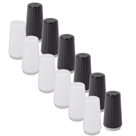 Parkway Essentials 12-Pack Pre-Filled Disposable Salt & Pepper Shakers, Plastic Shakers for Parties, Picnics, And Restaurants, Includes 4 oz Salt and 1.5 oz Pepper Per Set,