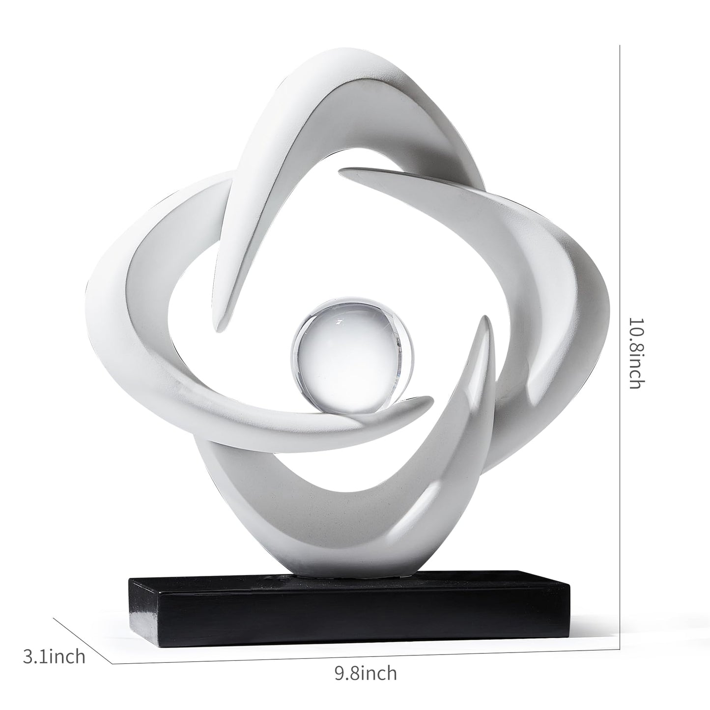 XYQXYQ Abstract Art Sculpture, Resin Gold Decorative Statue, Modern White Ornaments for Living Room, Decorativas Modernas for Coffee Table/Entryway/Office Collectibles (White)