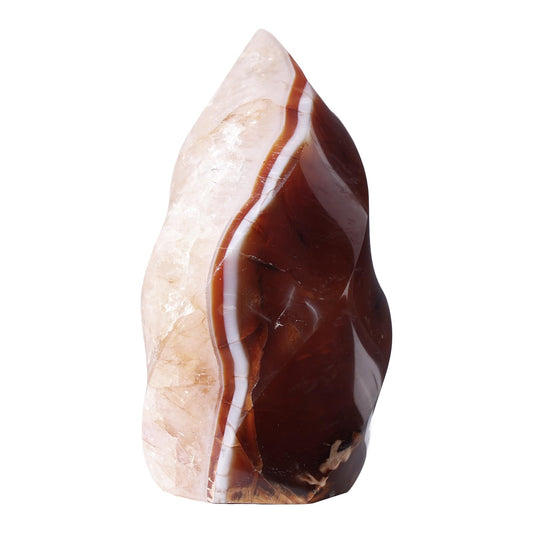 TUMBEELLUWA Carnelian Crystal Obelisk Tower for Shelf Desk Decor, Flame Shaped Crystals and Healing Stones for Positive Energy 0.44-0.66 LBS