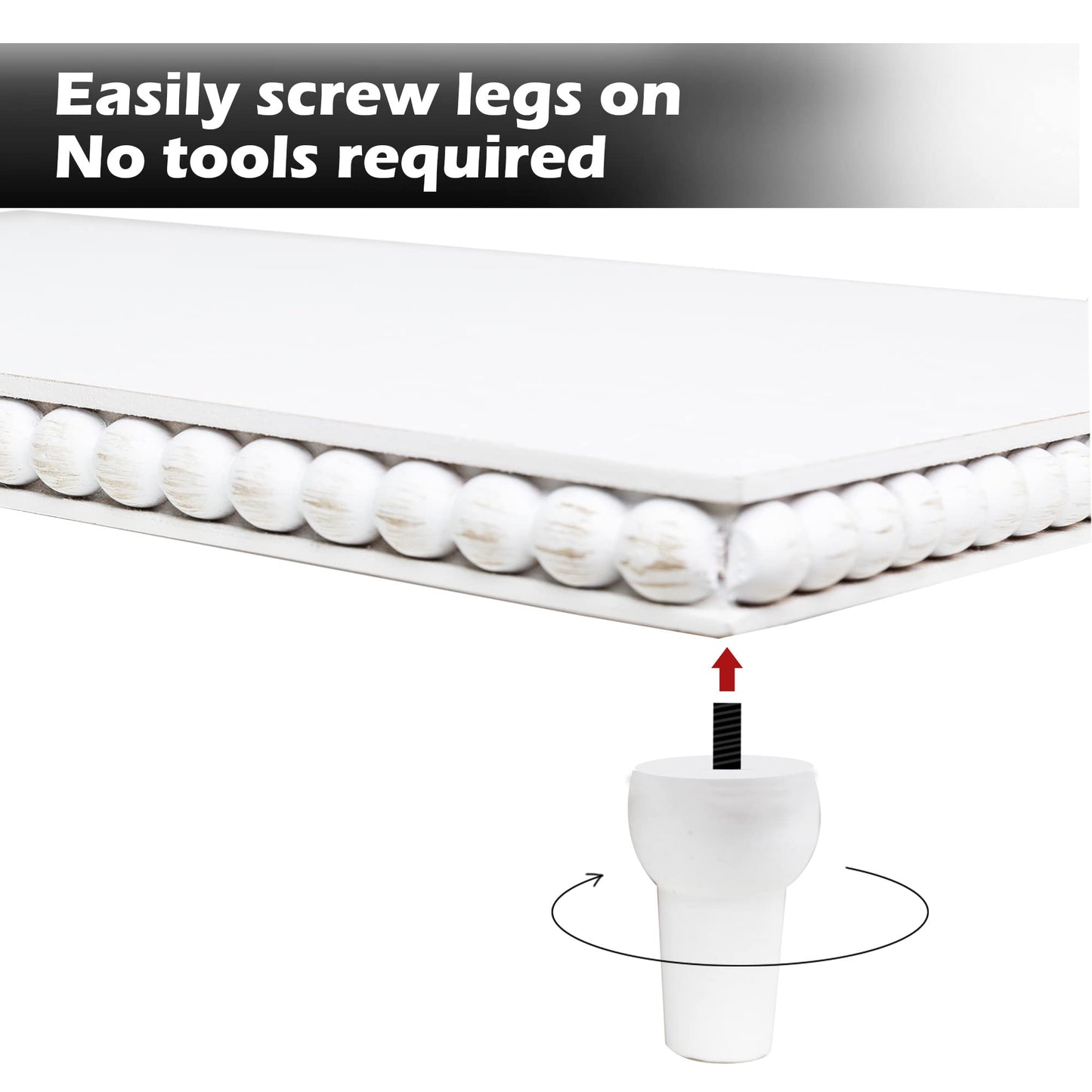 GENMOUS Farmhouse White Dispaly Risers Pedestal Stand For Bathroom Decor , Rustic Large Tiered Tray Decor Pedestal Stand For Coffee Bar Display, Kitchen Counter Island Decor, Sink Decor, Plant Holder