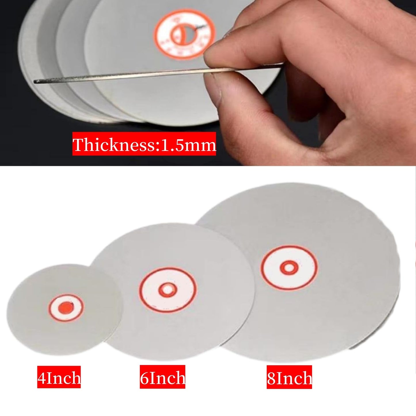 Diamond Polishing Disc Set 9 PCS, ENLAYER 6Inch Diamond Flat Lap 100/200/320/500/600/800/1200/2000/3000 Grit Wheel Lapping Grinding Disc Tool for Cutting or Sanding Stone and Glass