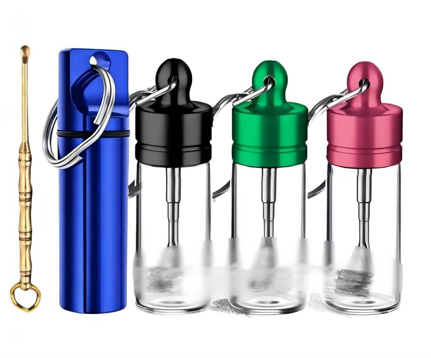 4 Pack Mini travel spice containers, Waterproof Leak-Proof Seasoning Storage,Portable Clear Glass Condiment Organizer for Travel, Camping, Hiking, Outdoor & Kitchen Use