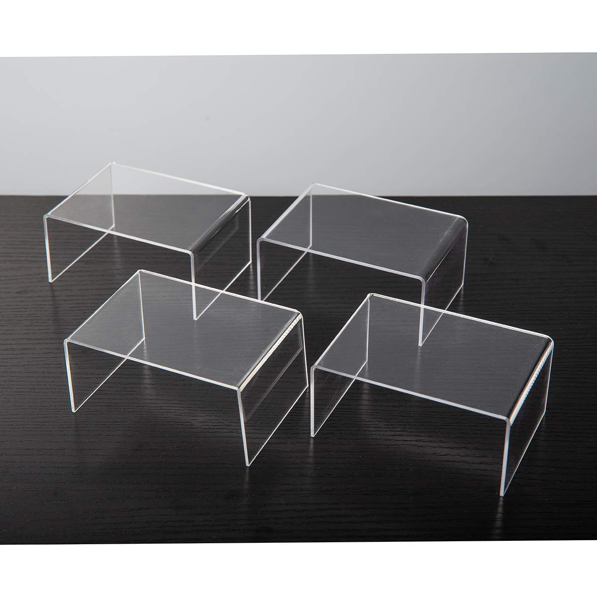 BYCY Clear Acrylic Riser lot of 10 for Jewels, Cupcakes, Tea Sets, Clear Cupcake Stand for Small Toys and Cosmetics (10P-2*3*4)