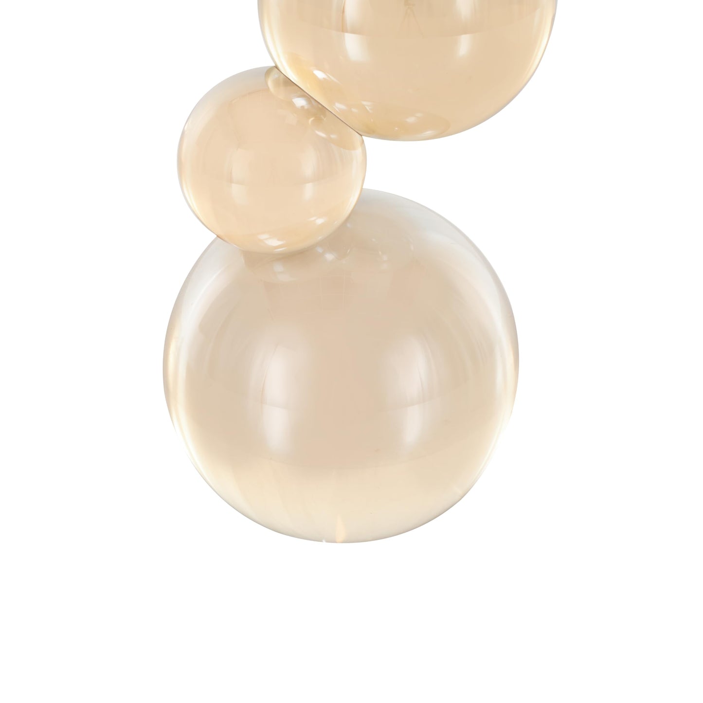 Deco 79 Glass Abstract Decorative Sculpture Stacked Orbs Home Decor Statue, Accent Figurine 4" x 4" x 8", Beige