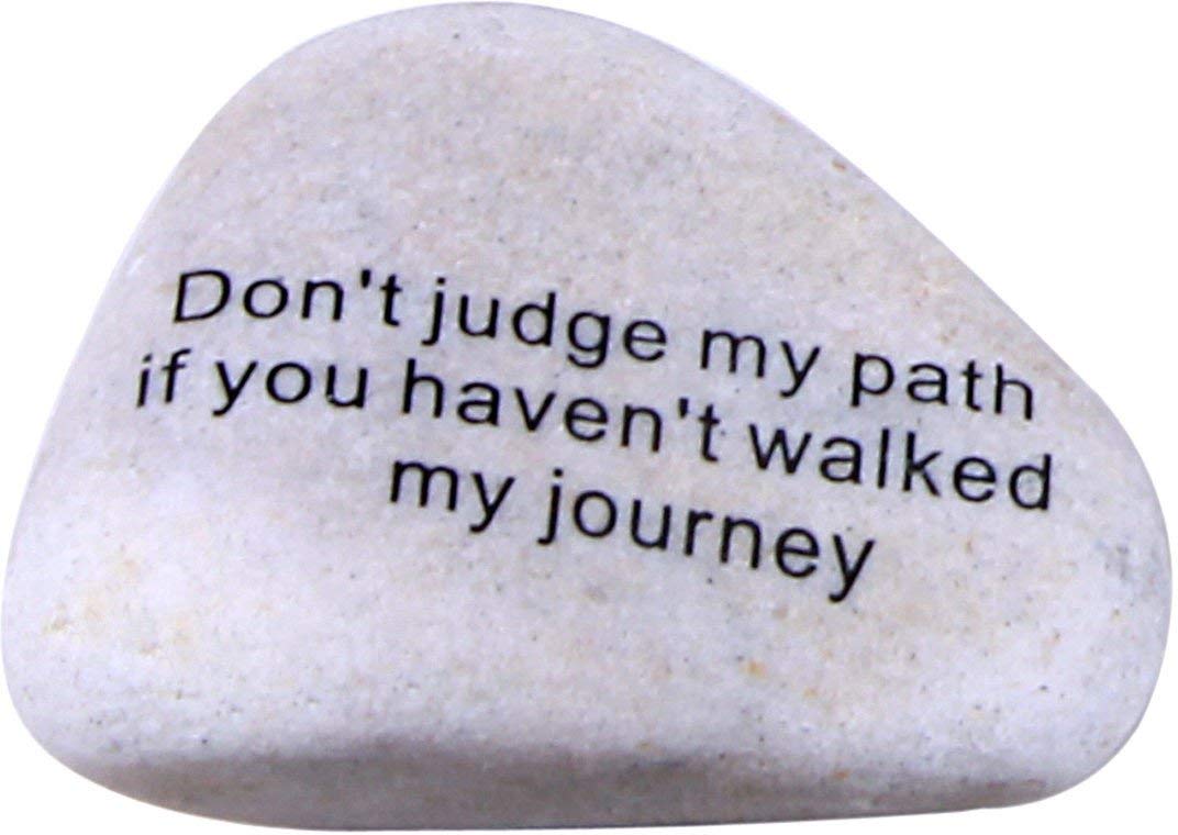 Holy Land Market - Don't judge my path... Extra Large Engraved Natural Stones from the Holy Land : 4-5 Inches