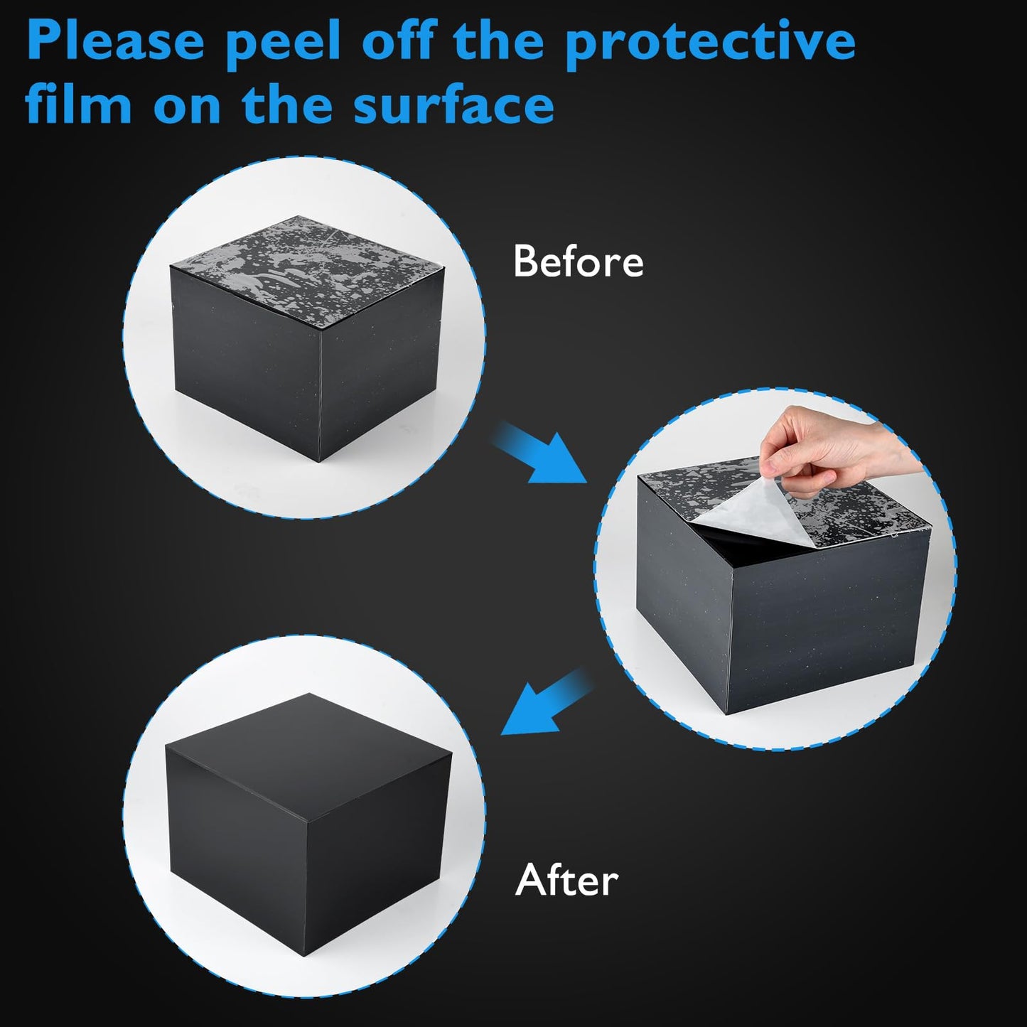 Bouiexye 3Pcs Black Buffet Risers Acrylic Boxes Display Food Risers for Buffet Table Platter Parties Weddings Catering Dessert Collectibles Figures Show ( 6''x7''x8'')