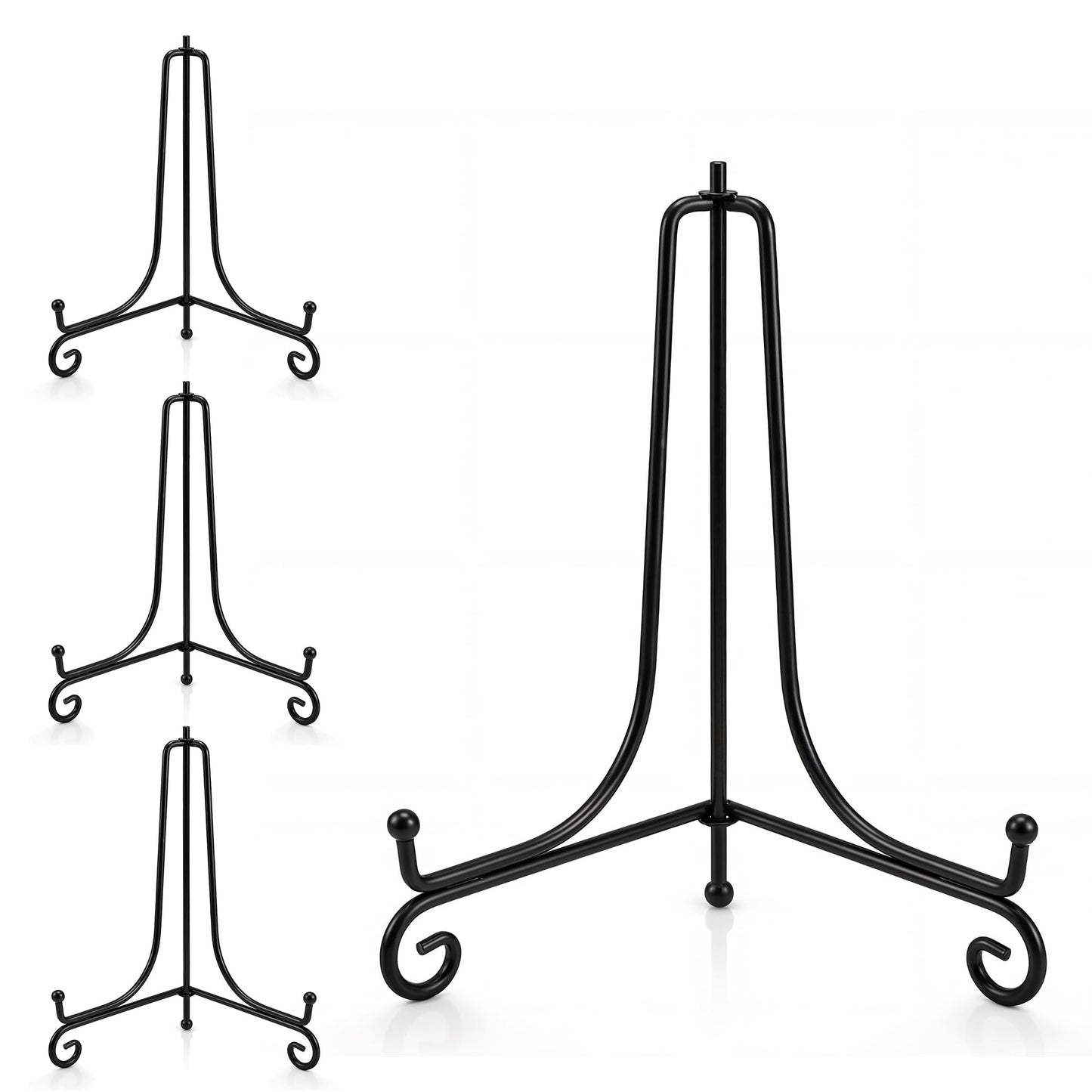 Artliving Plate Stands for Display, 10 Inch Black Iron Easel Plate Display Photo Holder Stand, Displays Picture Frames, Decorative Plates, Tablets and Art (4 pack)