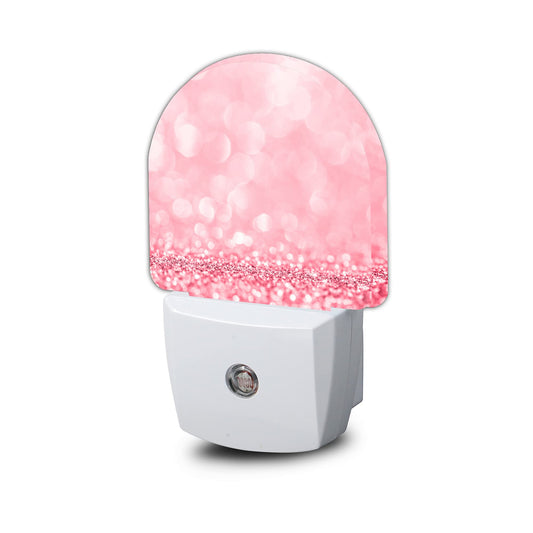 AOWULA Pink Glitter Night Light,Night Lights Plug into Wall Decor for Stairway/Hallway/Kitchen,Dusk to Dawn Sensor Nightlights for Boys/Girls/Women/Men Room Gifts