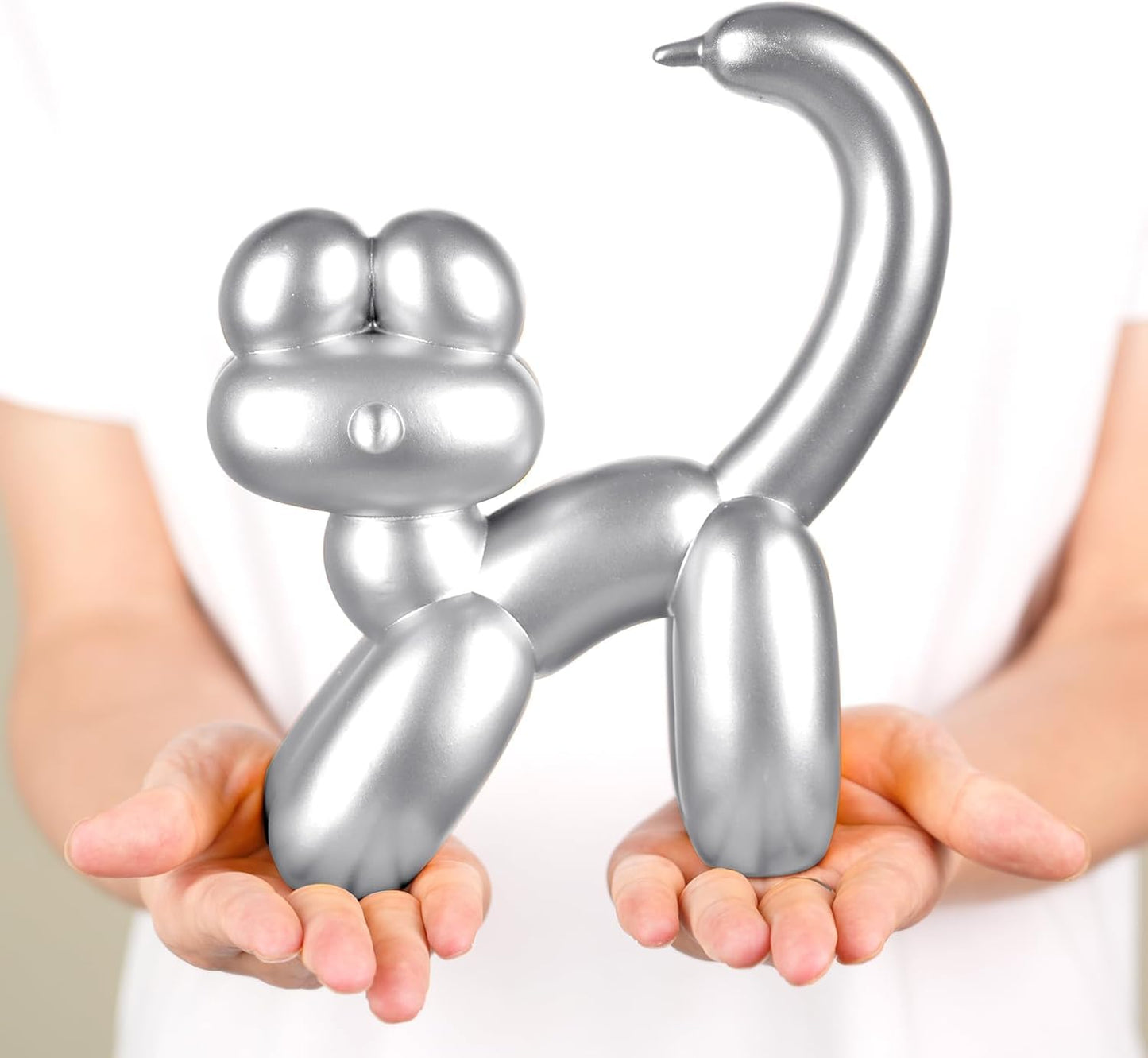 VOFSTAND Balloon Cat Decor, 7.8 Inch, Silver