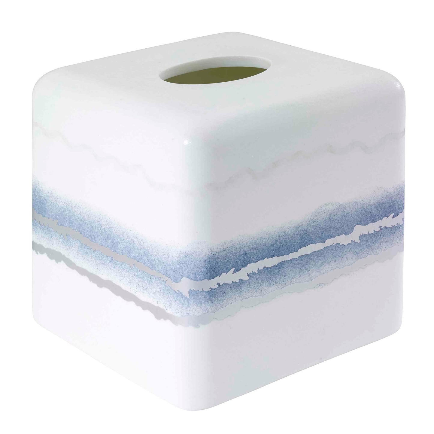 Avanti Linens - Tissue Box Cover, Resin Countertop Accessories, Marble Inspired Bathroom Essentials (Murano Collection)