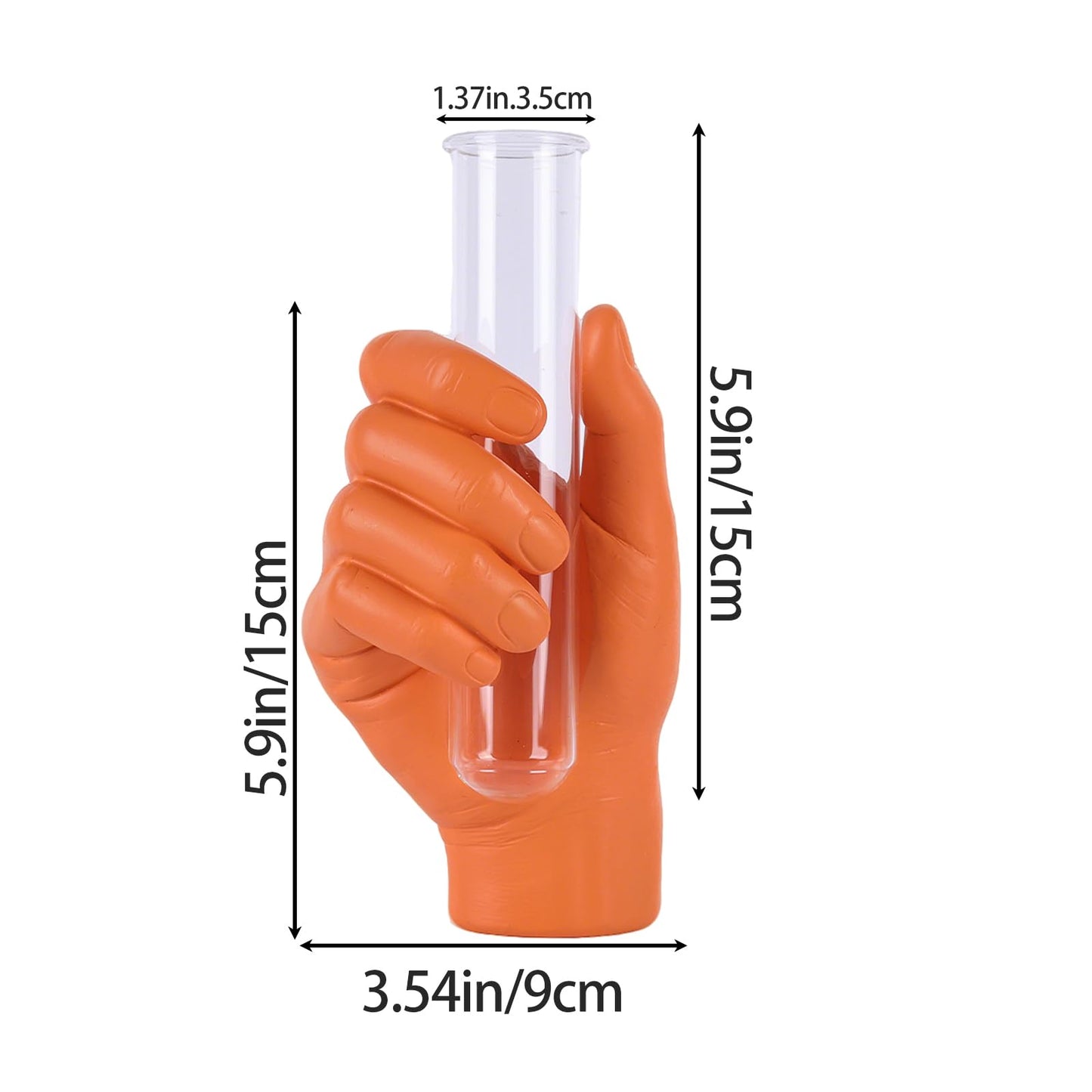 Orange Hand Shaped Wall Vase, Modern Creative Wall Vase, Unique Art Decoration, Stylish Home Decor for Living Rooms, Bathrooms, Patios, Entrances, and Office Decor.