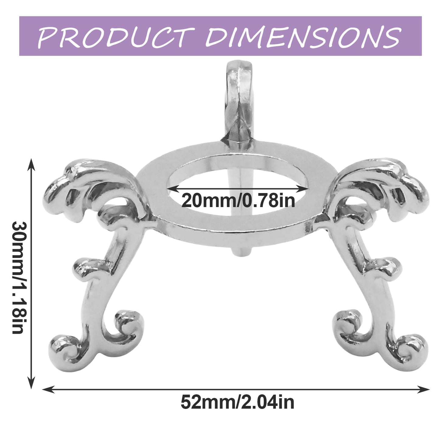 ZUDKSUY 10Pcs Silver Crystal Display Stands for 40-80mm Crystal Balls, Decorative Display Holder, Ideal for Glass, Natural Stone & Decorative Spheres