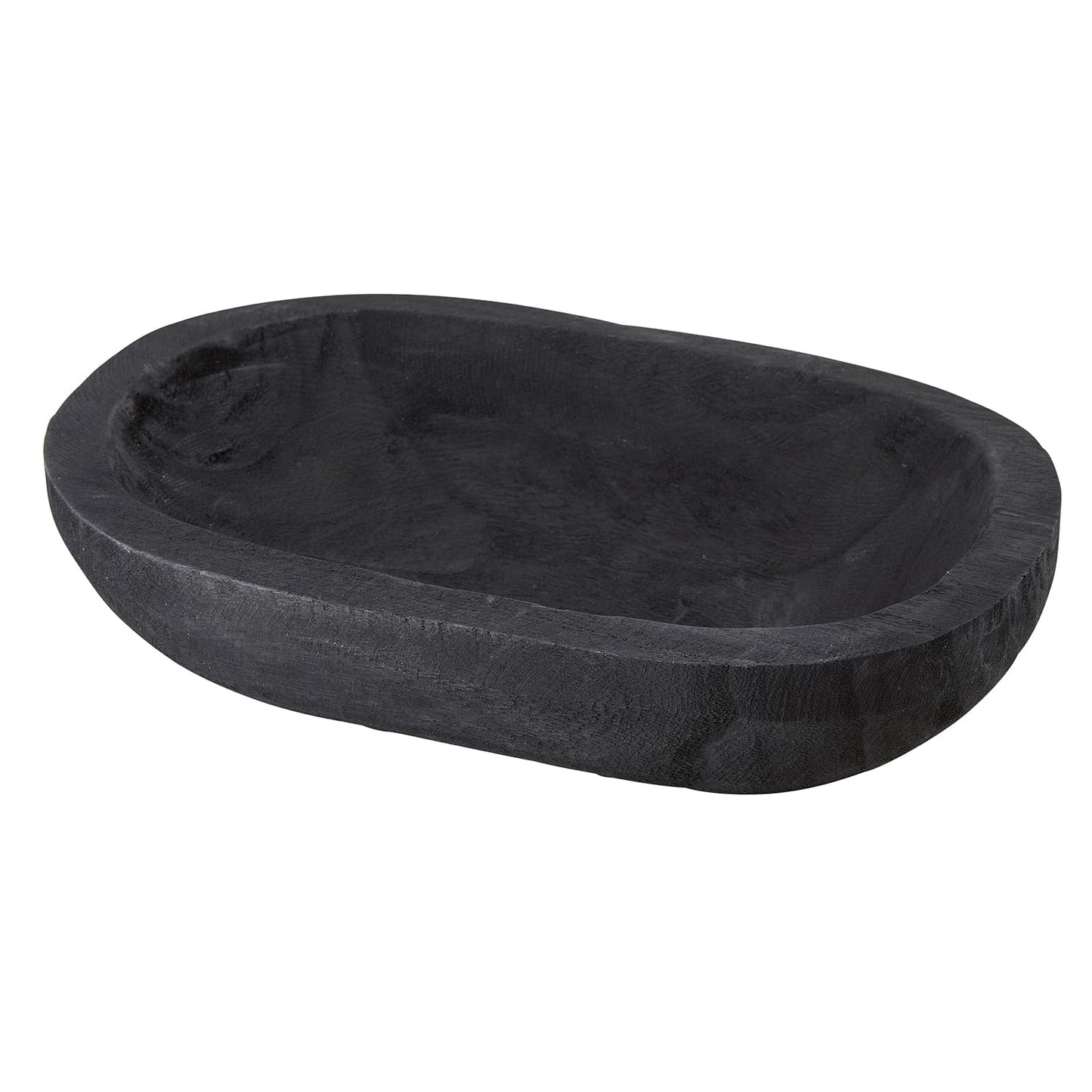 Santa Barbara Design Studio TableSugar Paulownia Wood Dough Bowl, 12 x 7.5-Inch, Black