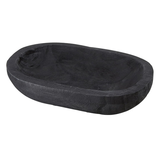 Santa Barbara Design Studio TableSugar Paulownia Wood Dough Bowl, 12 x 7.5-Inch, Black