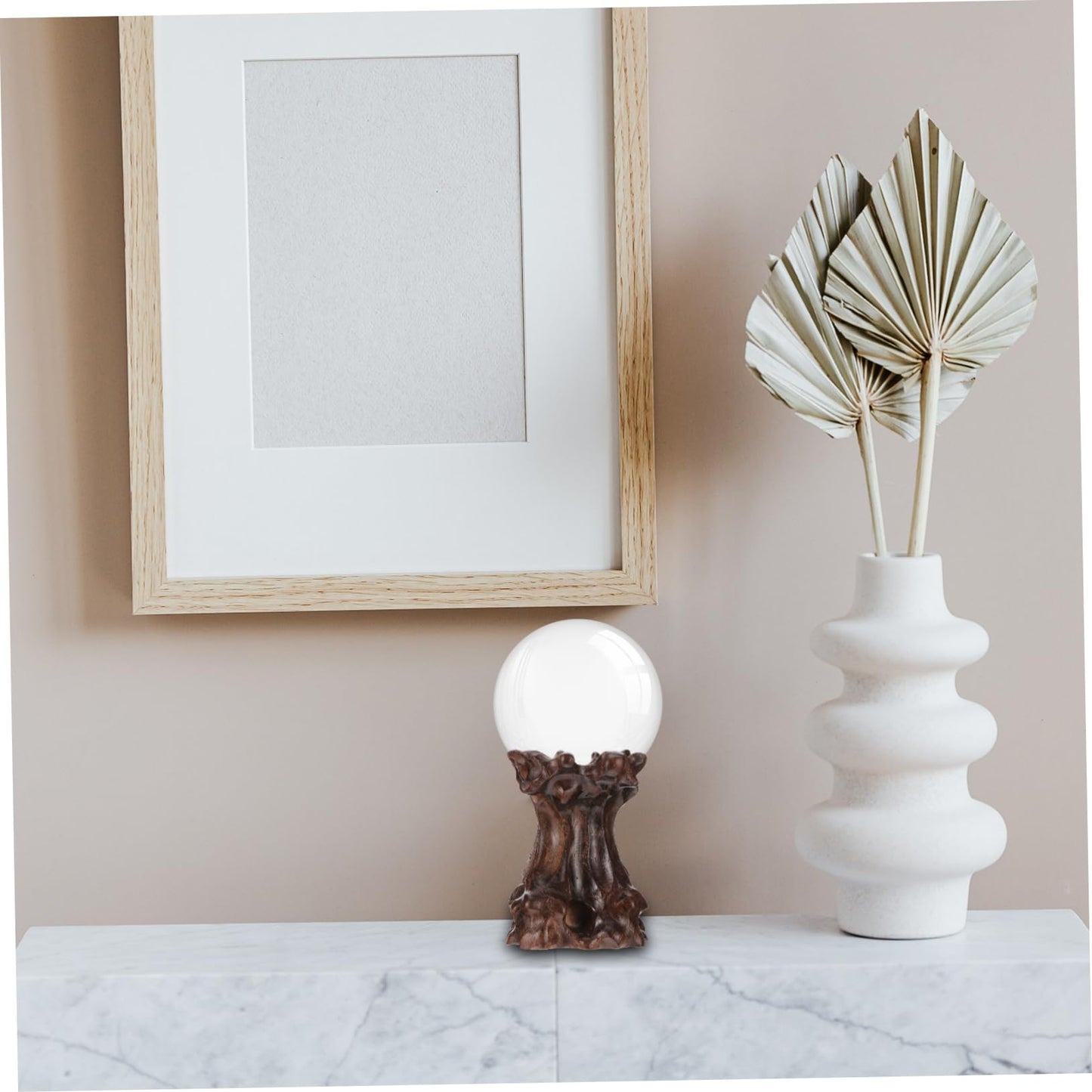 CORHAD Wood Carving Base 2.16X1.96X1.57In Crystal Ball Stand Sphere Holder Pedestal for Home Decor Display Stands Easy Installation Sturdy Support