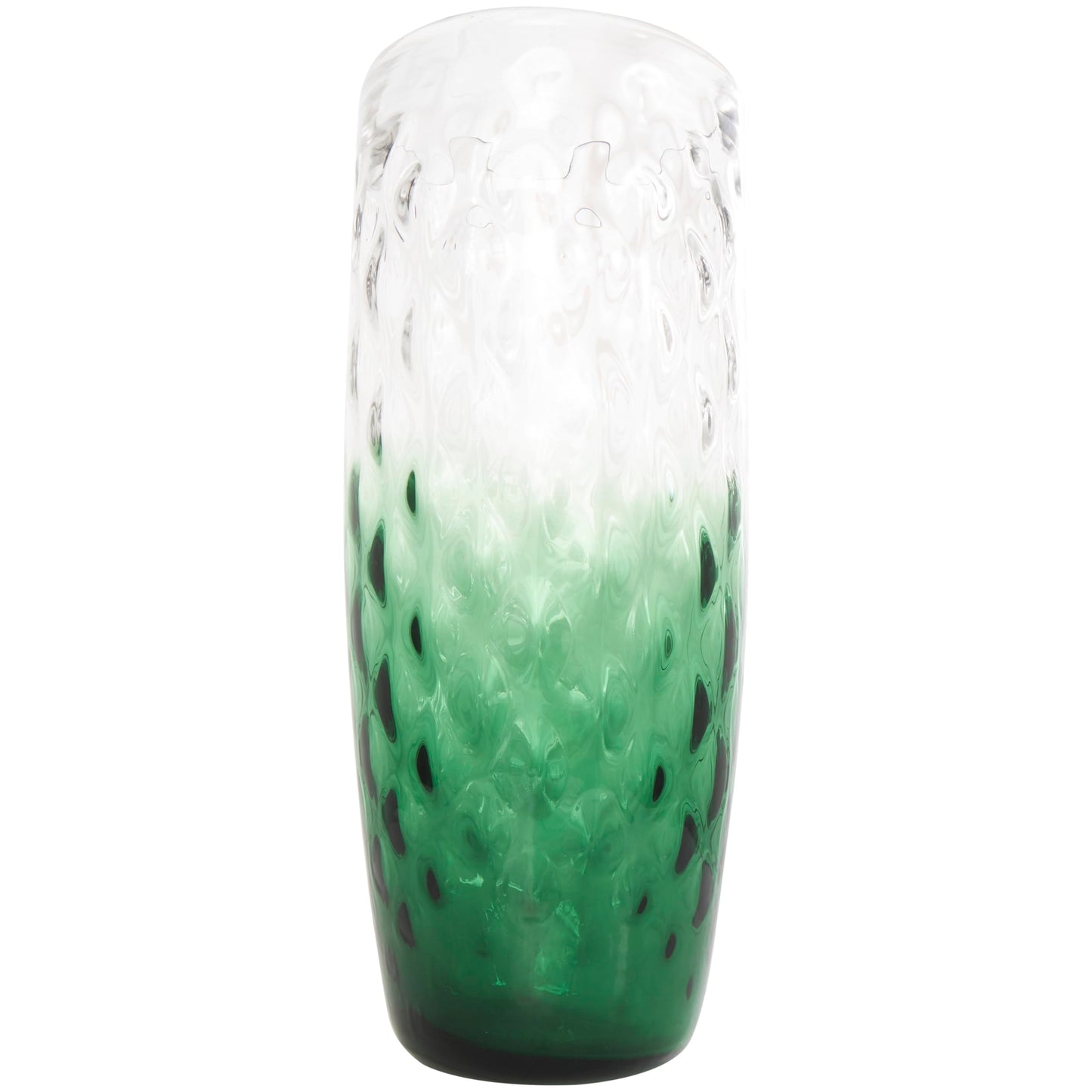 Deco 79 Glass Handmade Decorative Vase Ombre Centerpiece Vase, Flower Vase for Home Decoration 9" x 9" x 20", Green