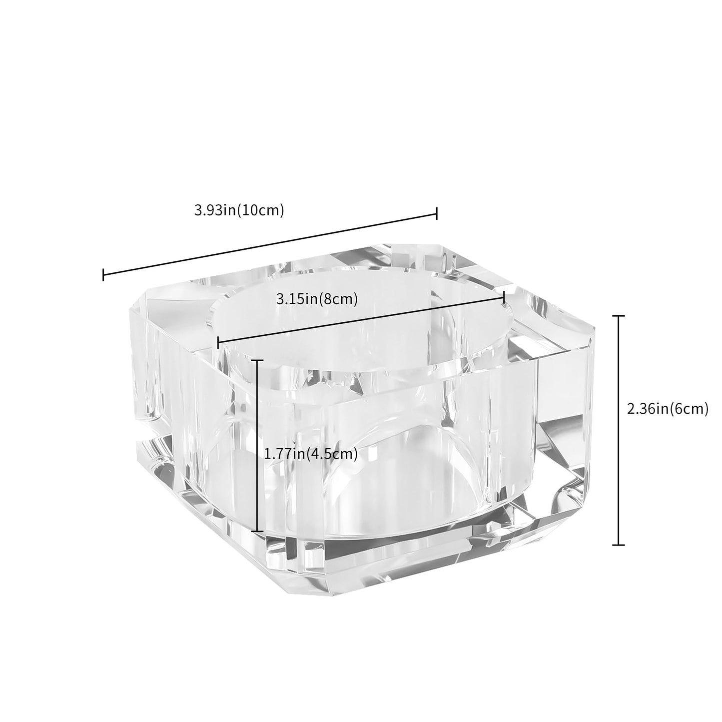 kitCom Crystal Candy Dish with Lid Hand-Cut Home Decorative Jewelry Box Candy Jar W 4" x H 3.5", Comes With Gifed Box