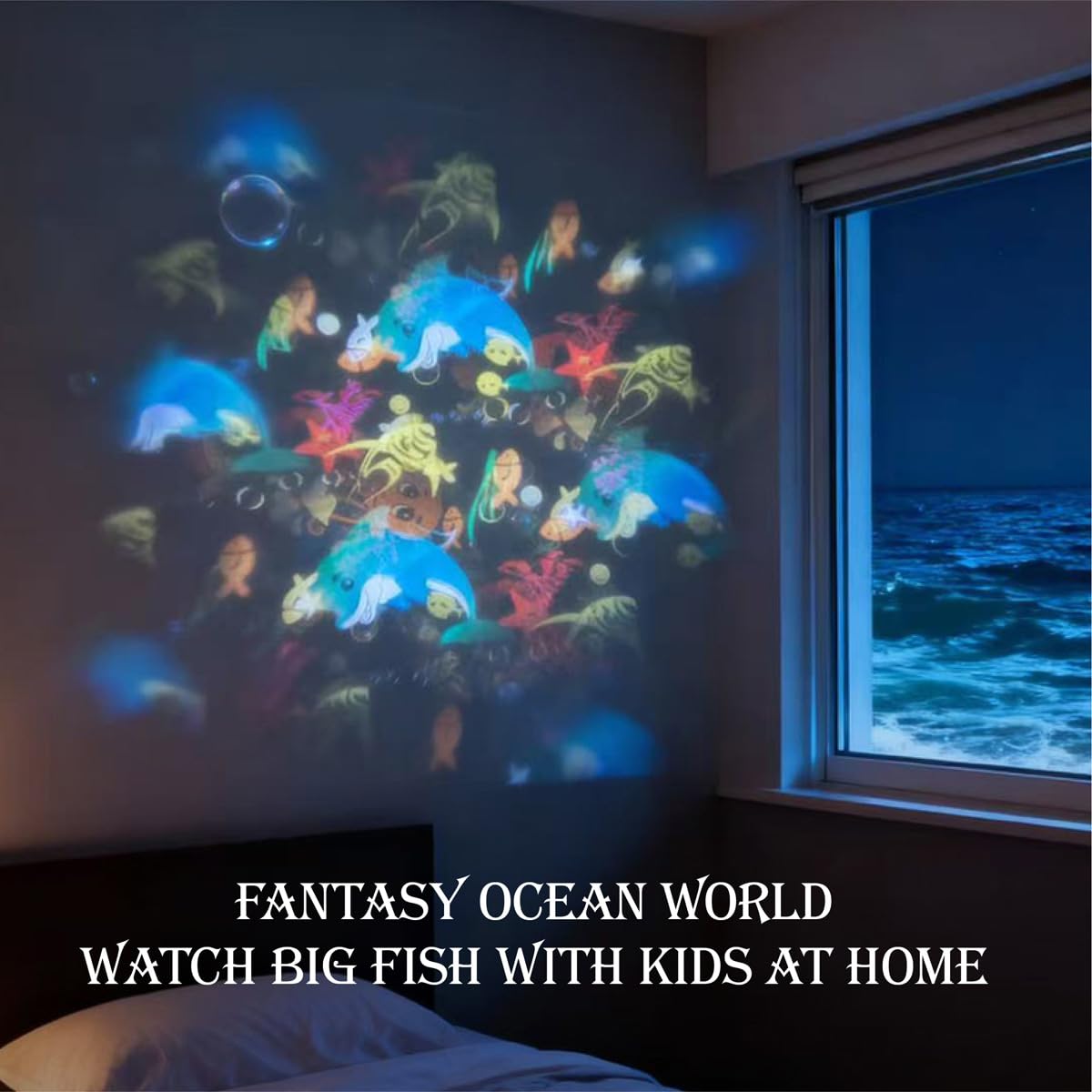 BriteFlow Ocean Atmosphere Projection lamp, Romantic LED Small Night Light for Bedroom Atmosphere Projection Decoration, Static and Dynamic Ceiling lamp