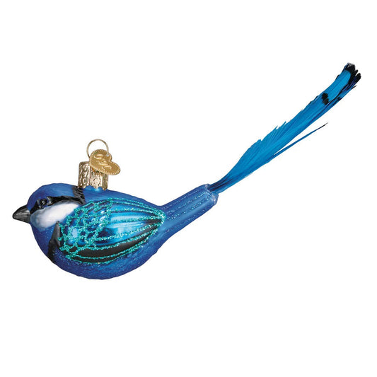 Old World Christmas Fairy Wren Glass Blown Ornament for Christmas Tree, Handcrafted Holiday Decoration, Bird Watcher Collection