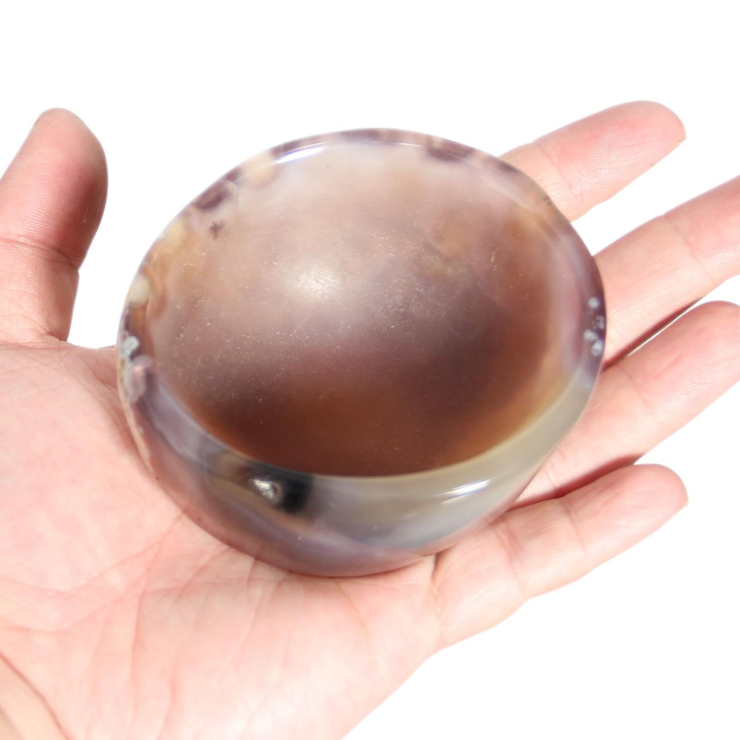 Orientrea Agate Decorative Bowls, Approximately 3.1"- 4.1", Hand Polished Gem Stone Bowls, Natural Raw Crystal Decorative Dish Jewelry Storage Agate Bowl for Meditation, Reiki, Healing