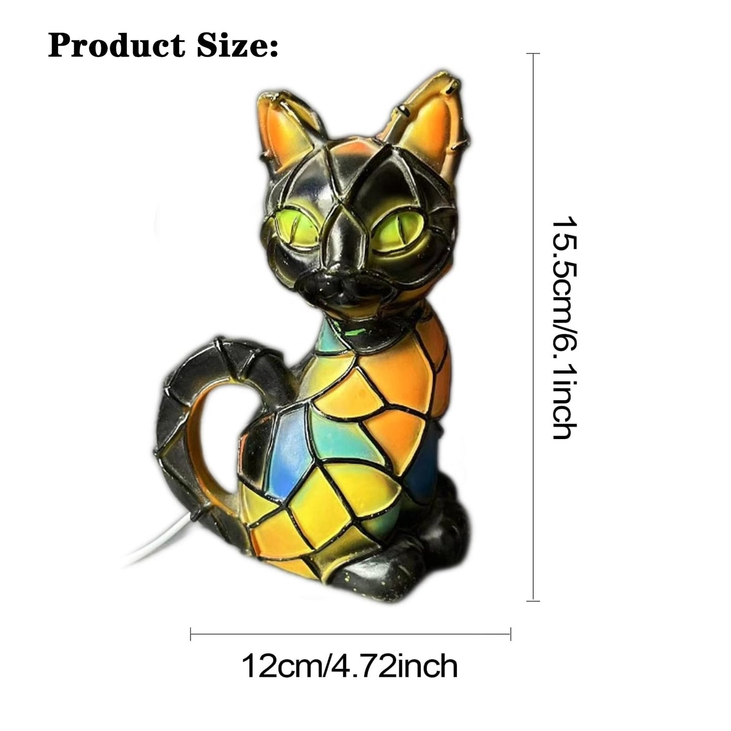 Neioaas Cat Lamp, Retro Cat Resin Table Lamp – Animal Table Lamp 3D Cute Pet LED Lights,Stylish Home Decor Lighting,Tabletop Night Light for Kids' Room & Bedroom Decor,Ideal Gift for Lovers(Cat A)