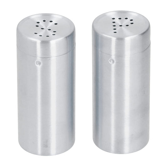 2Pcs Stainless Steel Spices Shakers, Salt and Pepper Shakers Set Seasoning Bottle Spices Jars Dispenser with Shaker Lids Silver