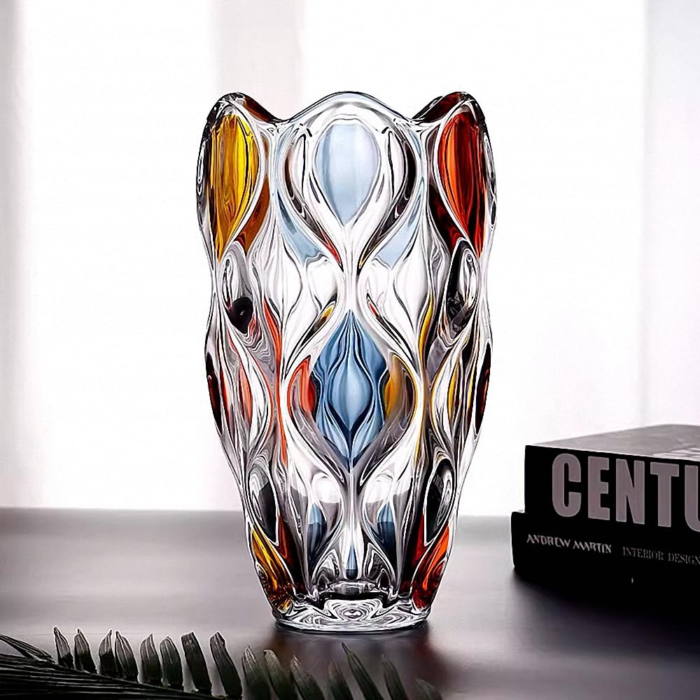 Hand Painted Colorful Vase 11.6 inch Tall.