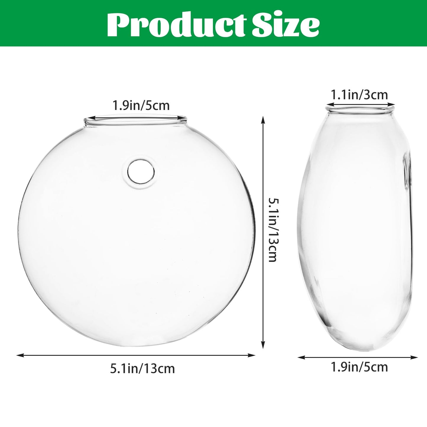 LOLYSIC 8PCS Wall Mounted Vase, Glass Wall Vase Propagation Wallmount Hanging Planters for Hydroponics with Traceless Nails for Home Office Living Room