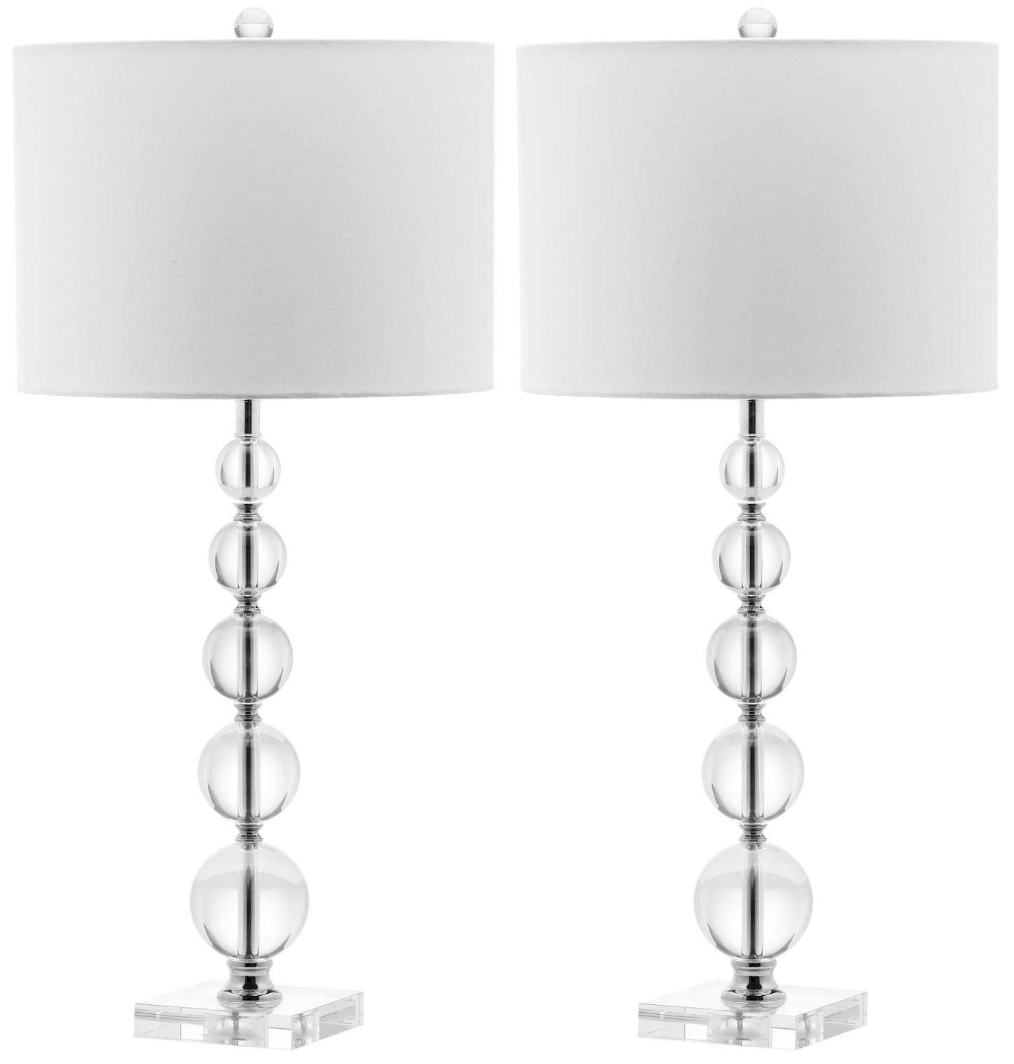 SAFAVIEH Lighting Collection – Set of 2 Liam Stacked Crystal Ball 29-Inch Table Lamps, LED Bulbs Included, Bedroom Living Room Home Office (LIT4112A-SET2)