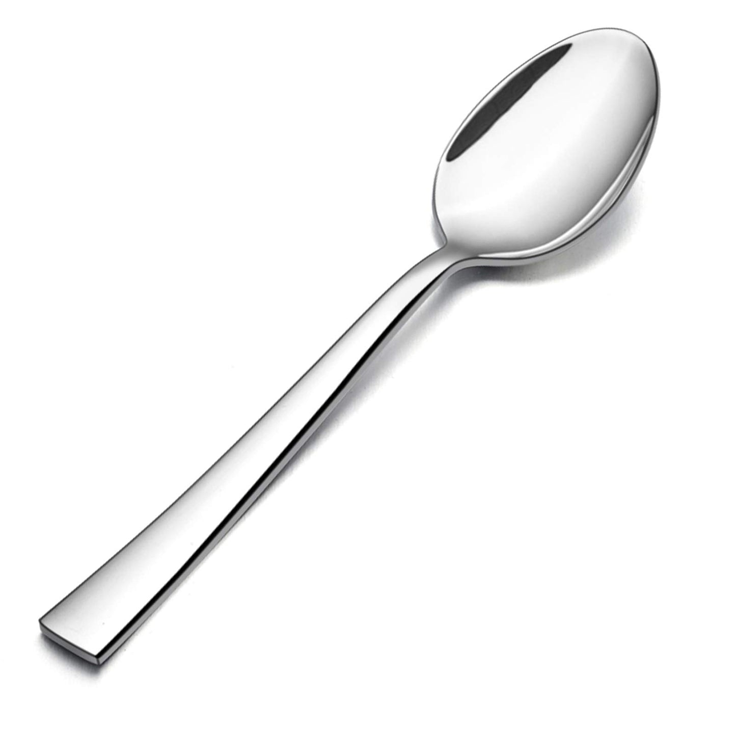 E-far Teaspoon Set of 12, 6.7 Inch Stainless Steel Spoons for Kitchen or Restaurant, Non-toxic & Mirror Polished, Squared Edge & Dishwasher Safe