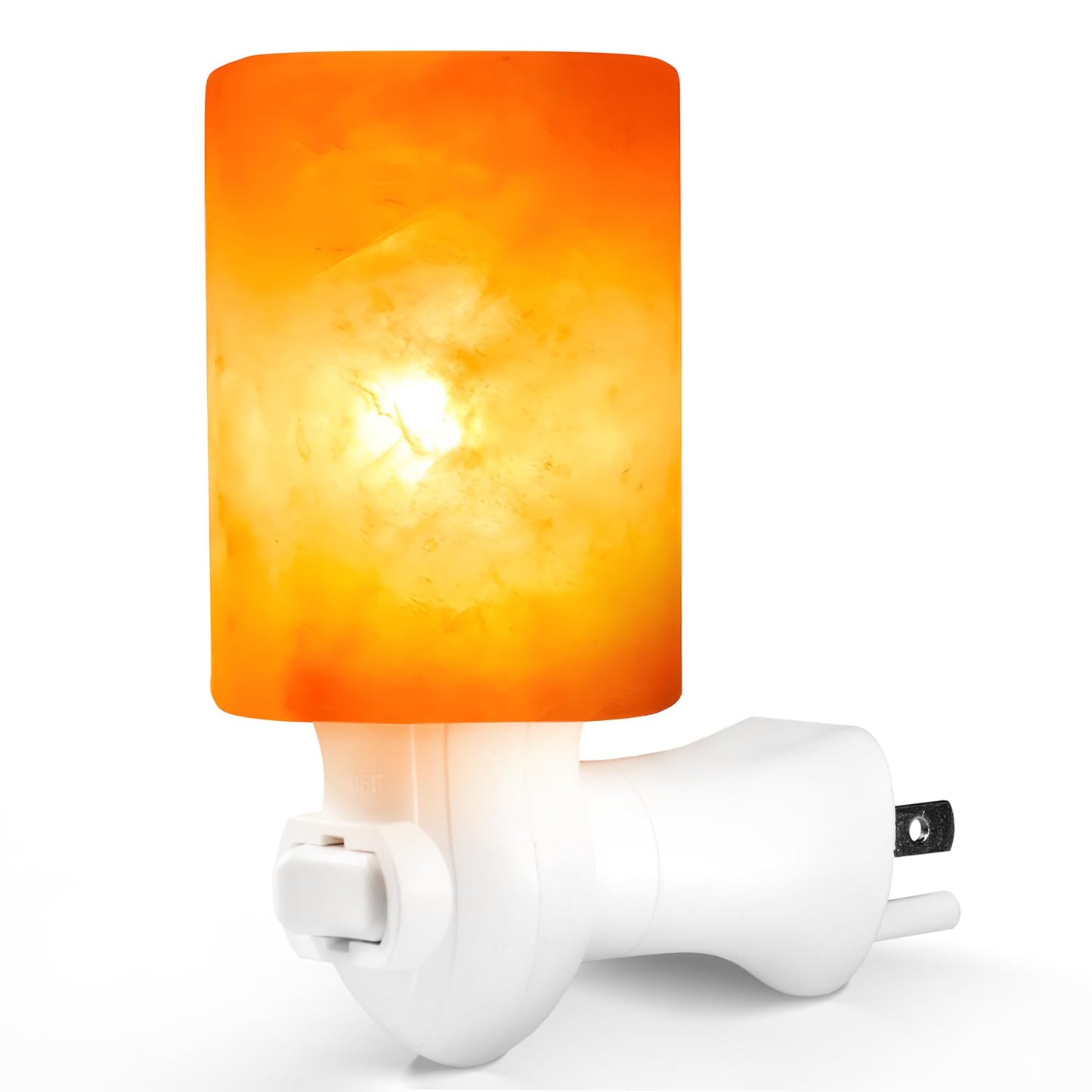 Betus Natural Crystal Himalayan Salt Wall Lamp - Air Purifying Night Light - 360° Rotatable Plug 7W Bulb - Cylindrical