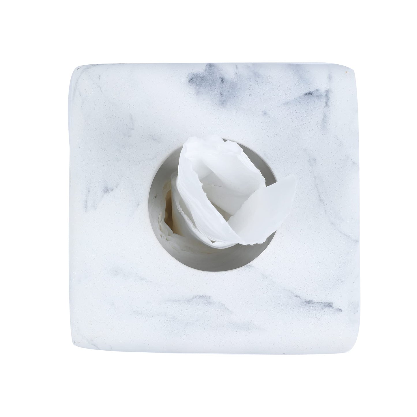 Hymmah Modern Square Tissue Box Cover Holder,Bathroom Accessories Decor Unique Design Tissue Box Cover for Bathroom Vanity Counter Tops Also Great for Bedrooms and Living Rooms