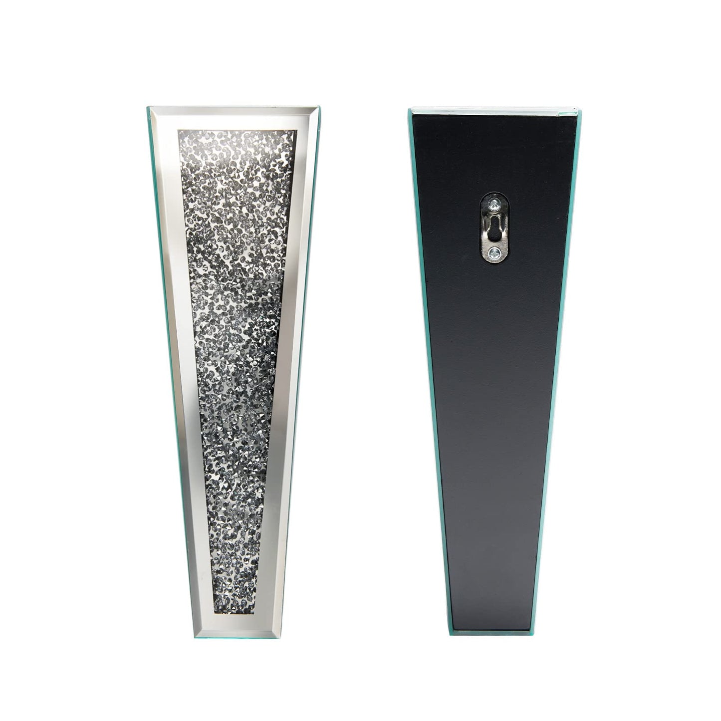 Crystal Wall Vase Hanging Flower-vase - Silver Crushed Diamond Mirrored Container Flower Vase Home Decor for Living Room, Dining Room, Bedroom, Set of 2 （11.2 Inch High） Wittolins