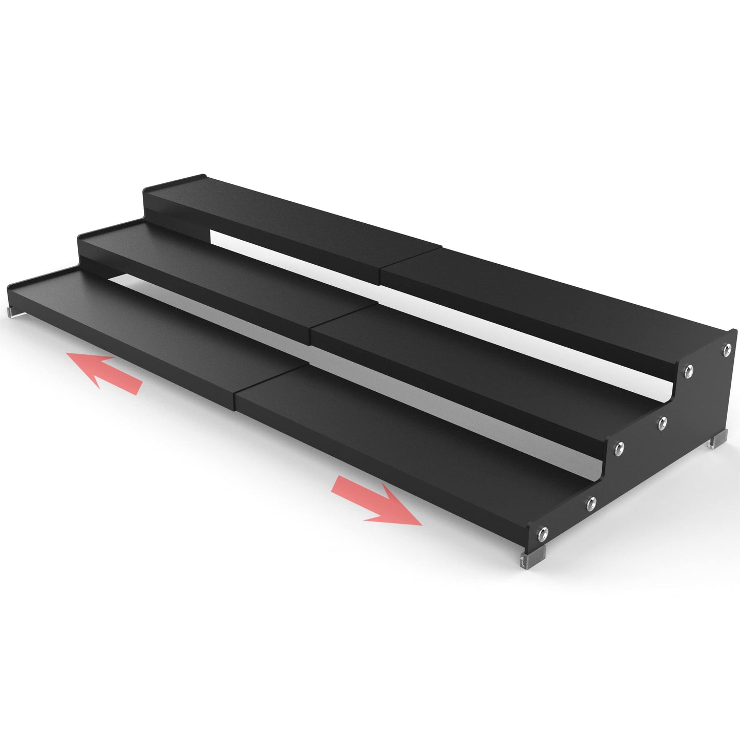 Jojocross Spice Rack Organizer 3 Tier Expandable Display Shelf(12.8"-24.01" W) Non-Skid Heavy Duty Sturdy Metal Iron Alloy Steel Step Racks 1 Pack/Black