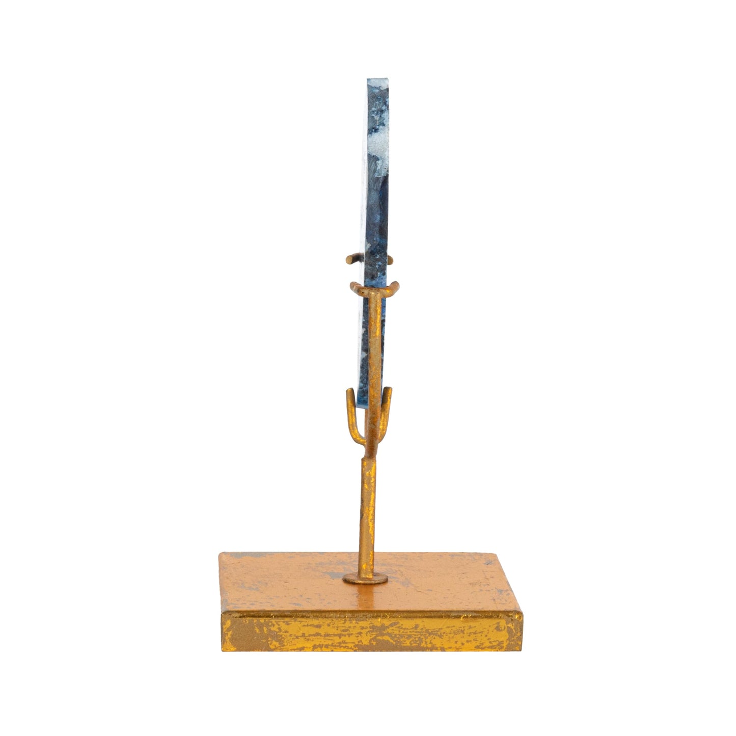 Creative Co-Op Decorative Agate Stone Slice on Metal Stand