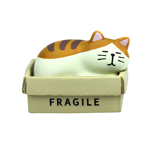 RAQWI Cute Box Cat Figurine Resin Cat for Office, Home Decoration Perfect Cute Cat Gift for Cat Lovers