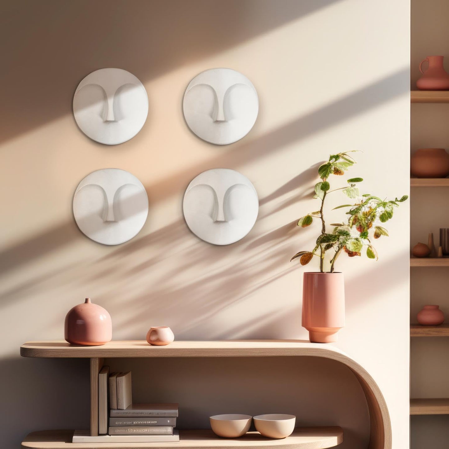 Howard Elliott Collection Ceramic Face Wall Vase, Contemporary Matte White Glaze Decorative Accent, Water-Holding Vase, Ready to Hang Wall Decor, 10H x 10W x 3D, Matte White