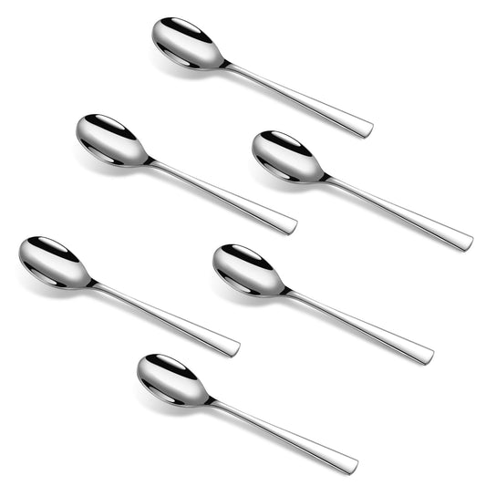 Hanucci Set of 6 Demitasse Espresso Spoons, 4.53 Inches Food Grade 18/10 Stainless Steel Mini Coffee Teaspoons, Dishwasher Safe Small Stirring Spoons for Tea, Latte, Yogurt, Dessert