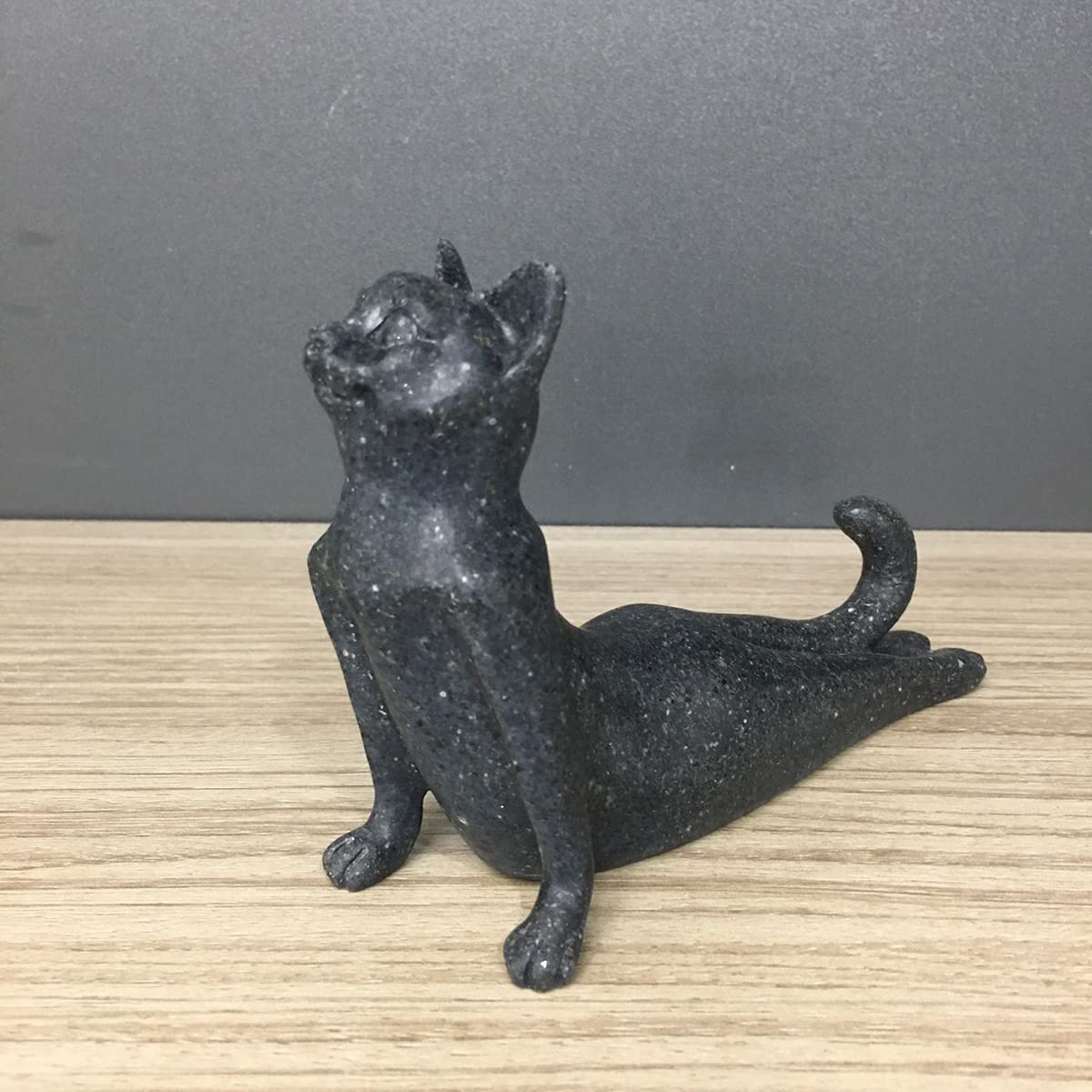 Artgenius Meditation Cat Yoga Pose Statue Black Yoga Cat Figurine Zen Decor