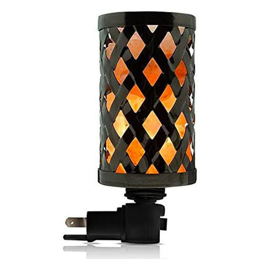 Himalayan Glow Vintage Style Salt Lamp Night Light with Pink Salt Chunks | 360 Degree Rotatable Wall Plug,Night Light & Decorative Light to Décor Your Home