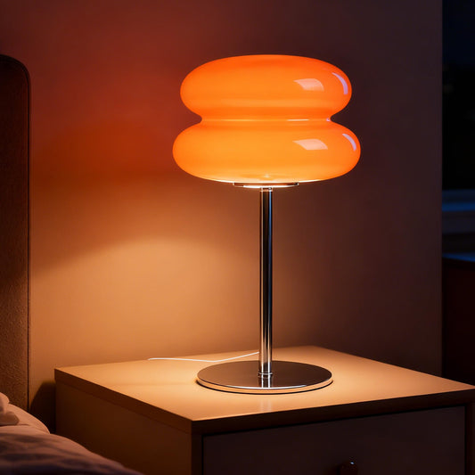 xiaojuande Bedroom Mushroom lamp, Medieval Modern Bedside Table lamp for Night Stands, Vintage dimmable Small Lamps, Cute Cool Desk Lamps Home Room Aesthetic Decor for Living Room(Orange)
