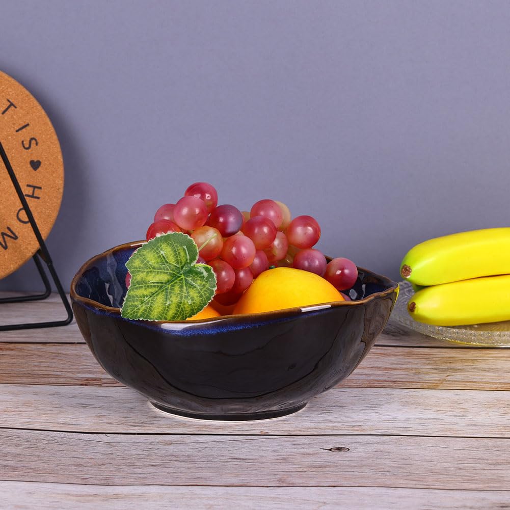 6" Blue Ceramic Decorative Bowl, Entryway Table Decor Pottery Key Bowl, Candy Dish, Salad Bowl, Blue Decor Small Jewelry Trinket Dish for Bedroom, Centerpiece, Bedside Table, Living Room Decorative
