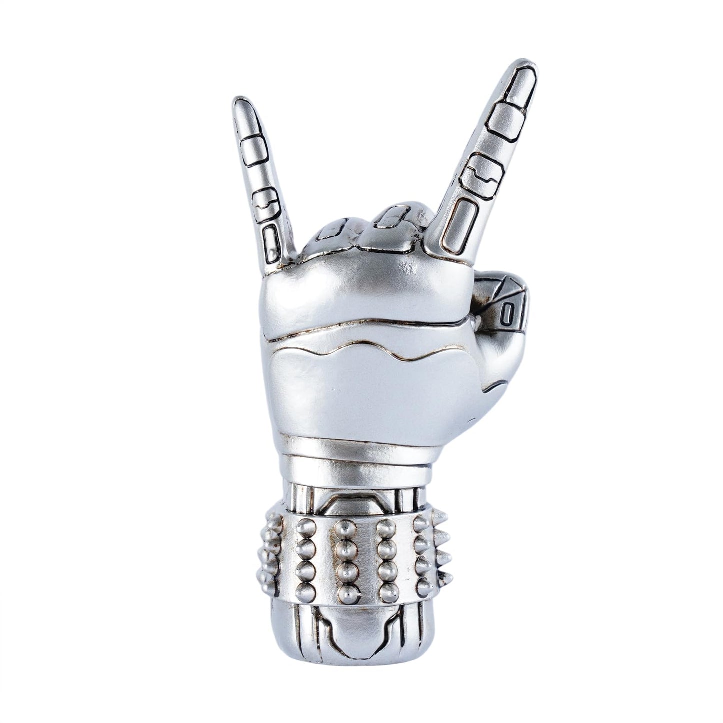Brizoria Rock and Roll Decor Hand Sculpture Resin Statues Goth Room Decor Aesthetic Music Studio Decors for Bedroom Tabletop Desk Statue Shelf Art Sculptures Home Decors Mens Gift, Silver