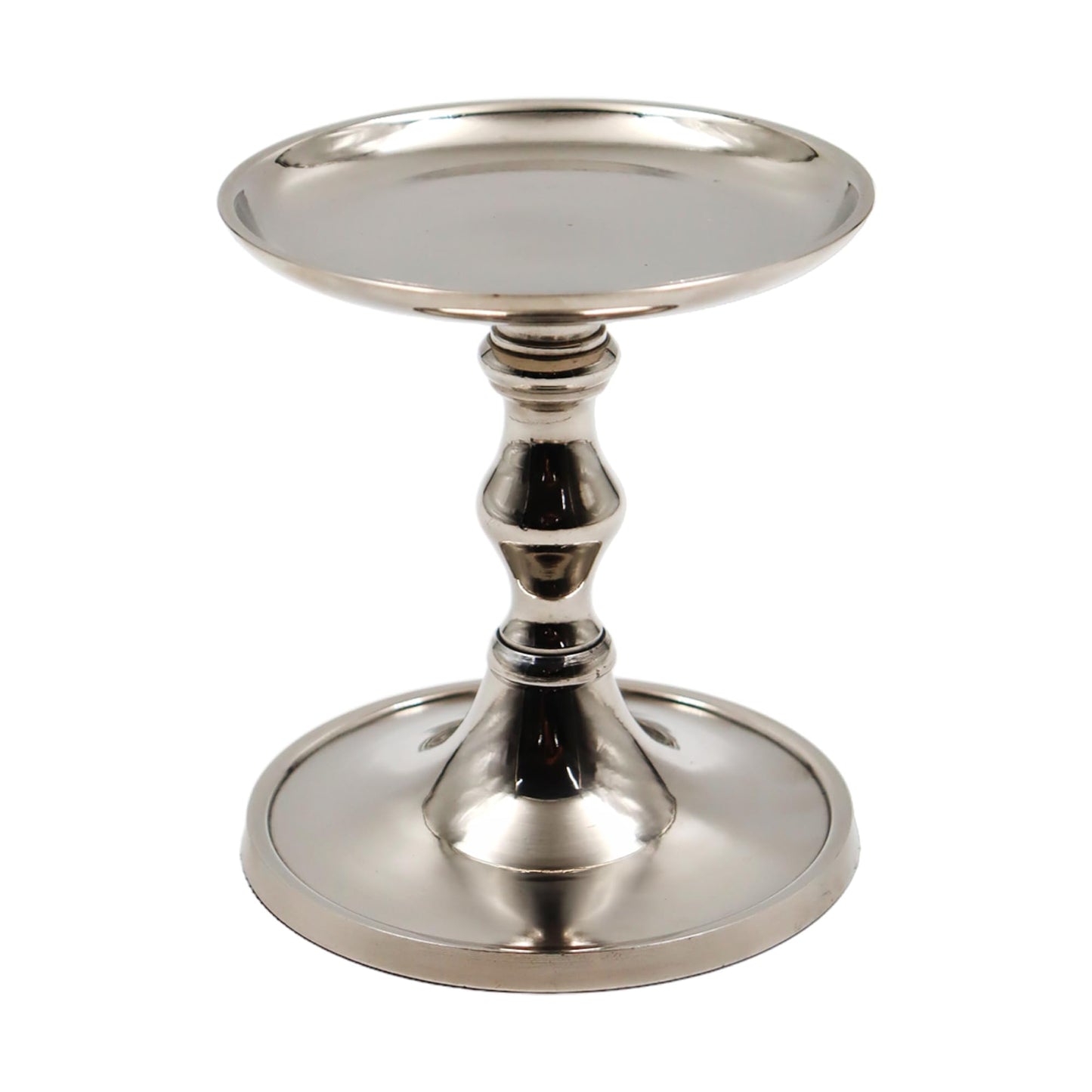 Hosley Aluminum Metal Decorative Pillar Candle Holder Silver Finish for Candles or Display, 5Inch High - Ideal for Weddings, Parties, Events, Home Decor, Gifts, Elegant