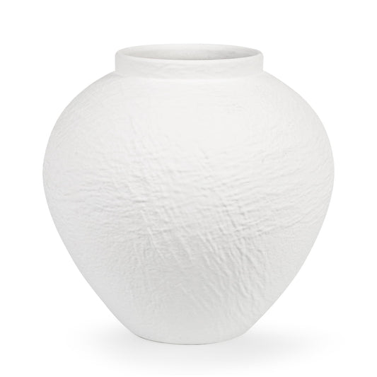 Stone Textured Ceramic Vase, Wabi‑Sabi Minimalist White Flower Vase, Rustic Decorative Centerpiece for Farmhouse, Living Room, Shelf, Dining Table Home Decor