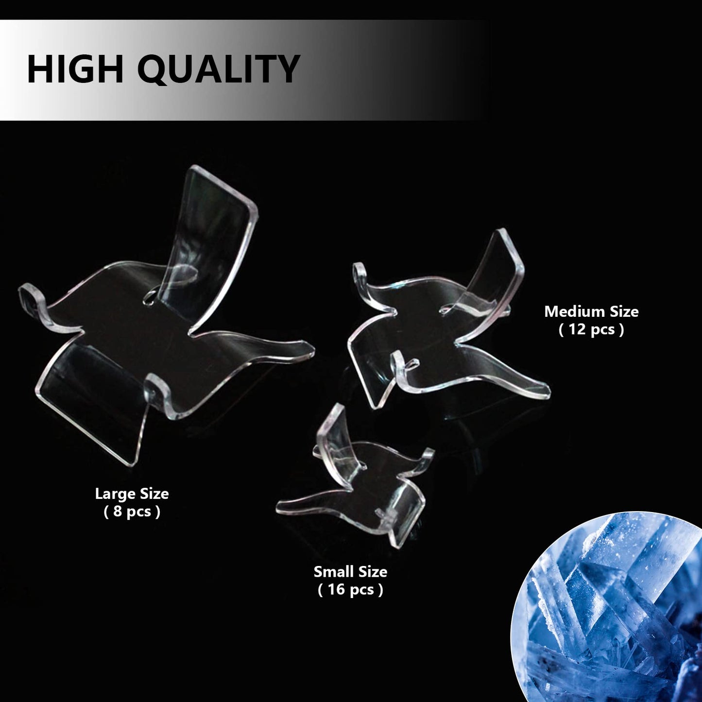 Merkaunis 36PCS Mineral Stand Rock Display Stands 3 Sizes Acrylic Rock Holder Acrylic Small Collectibles Holder for Display Crystal Rock Mineral Agate Fossil Coral Crystal/Gemstone Small Collectibles Display Stands
