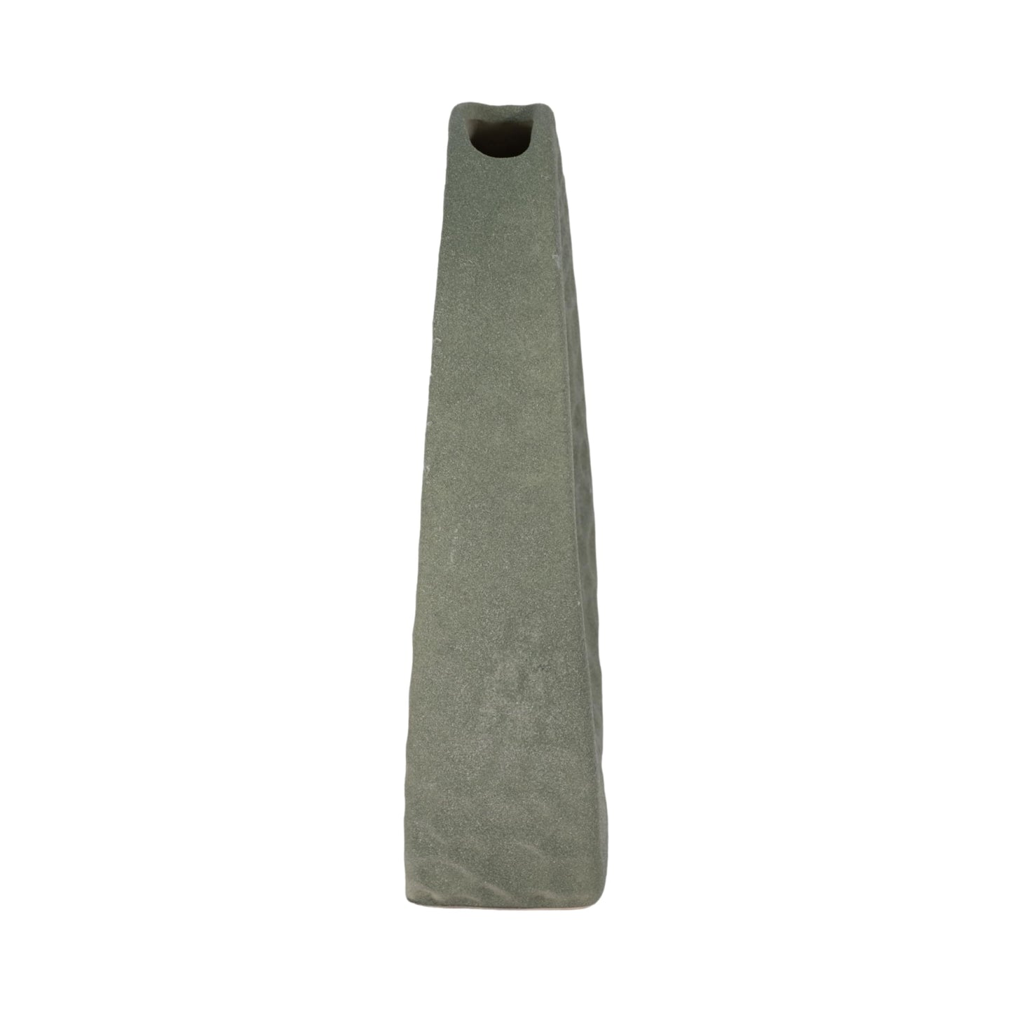 Sculpted Open Cut Out Ceramic Vase for Living Room Decor - Decorative Flower Vase for Bedroom, Home Accents, or Office Display - Ideal House Display for Shelf and Console Table - 11", Green