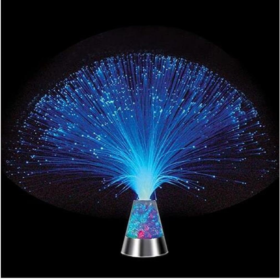 Colour Changing Fibre Optic Crystal Lamp - 13.5" Mood Lamps for Bedroom Living room study room, Fiber Optic Night Light with Color-Changing Crystal LED Table Lamps,Battery Powered [Energy Class A]